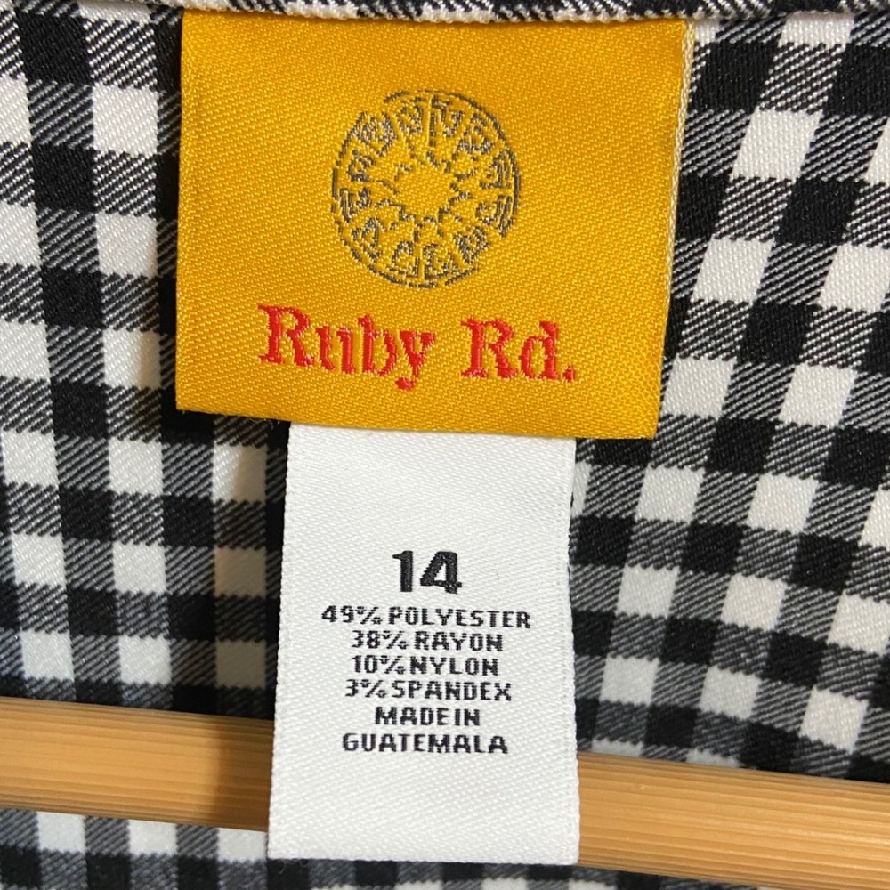 Ruby Rd Black White Gingham Checkered Button Fron… - image 4
